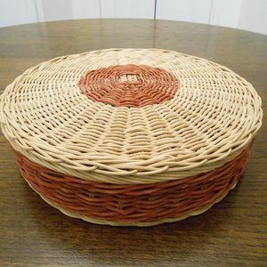 Vintage Round Wicker Basket